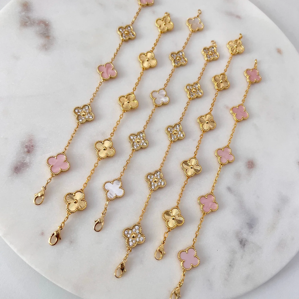 Pink Clover Bracelet